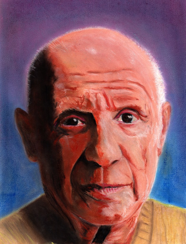 Picasso pastel on paper art 
