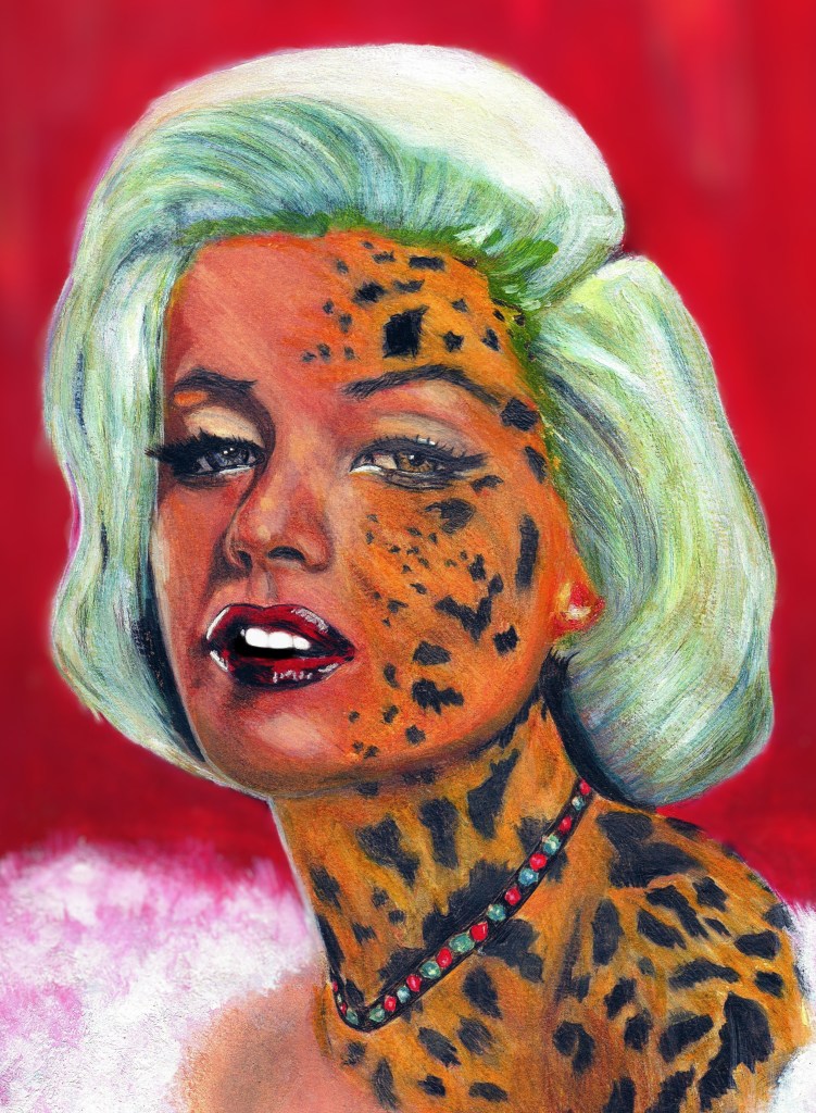 Marilyn Monroe lady gaga cat women artmixed media on paper