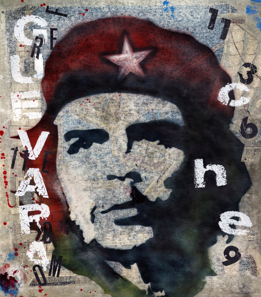 Che Guevara airbrush art letraset typography 