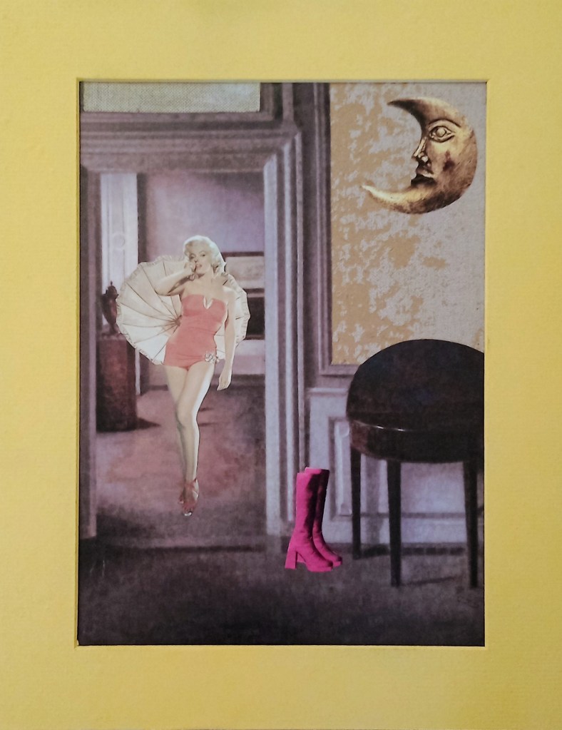 Marilyn Monroe vintage collage art romantic old magazines