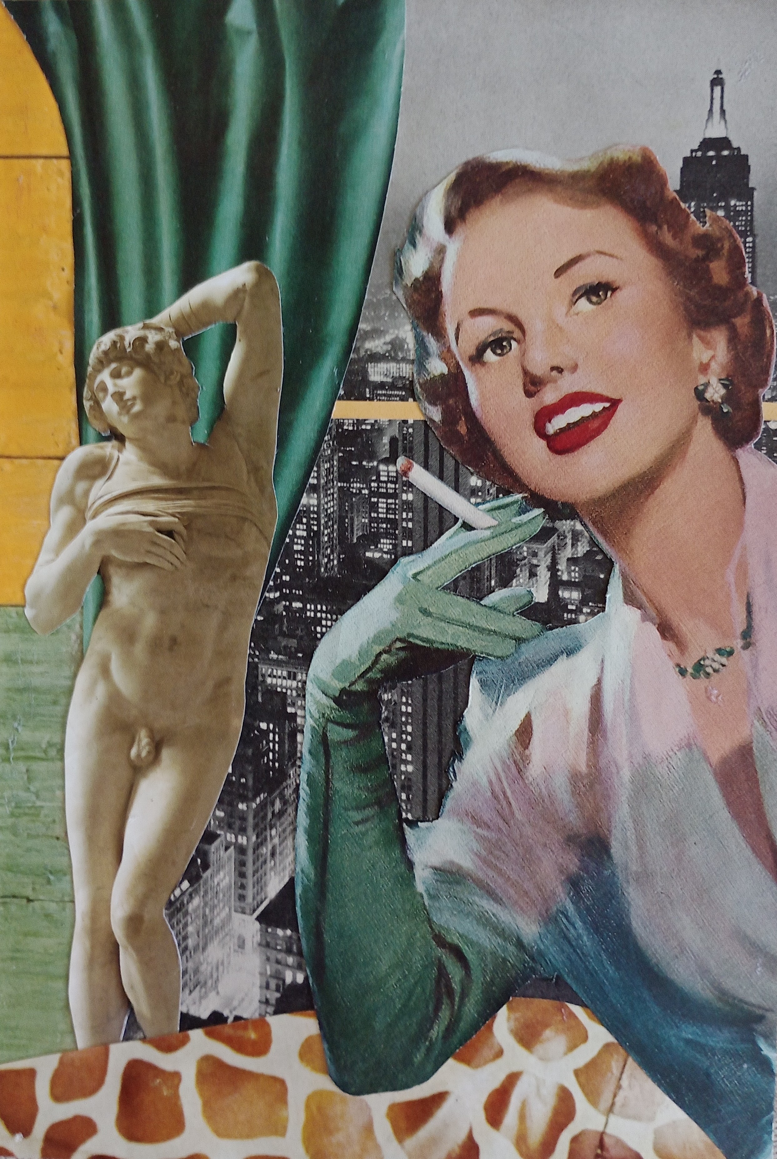 Magazine vintage collage art 1950s new york